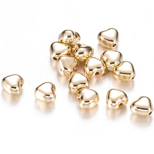 100/200/300pcs 6mm CCB Plated Love Heart Beads Spacer for DIY Jewelry Making