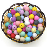 Spiral Silicone Beads 15MM Baby Teething Round Beads Food DIY Jewelry Nursing