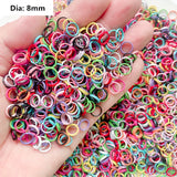 100/200/500pcs 8mm Candy Metal Jump Rings Split Double Ring DIY Necklace