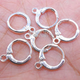 925 Sterling Silver DIY Round Earrings Hook Wire Set Base Ring