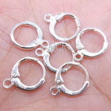 925 Sterling Silver DIY Round Earrings Hook Wire Set Base Ring