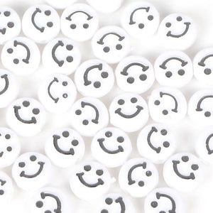 100-200Pcs Smiley Acrylic Beads Jewelry Making DIY Necklace Bracelet