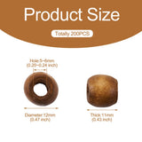 100-200Pcs Natural Wood Beads Big Hole Rondelle Wooden Spacer Beads Balls