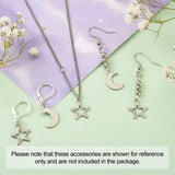 100-200Pcs Stainless Steel Star Moon Charms for DIY Jewelry Making