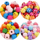100-200pcs Mixed Wooden Beads for Jewelry Making DIY Bracelet Necklace