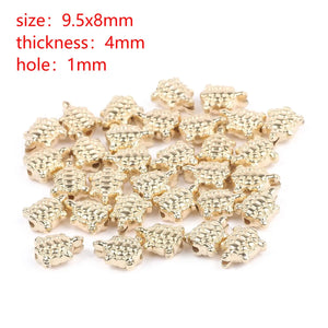 100/200pcs Tortoise Beads Spacer Beads 9.5x8mm Hole 1mm for DIY Jewelry Making