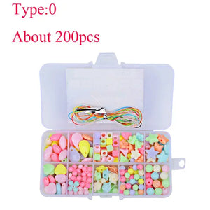 100/200pcs Beads Sets Box for Kids DIY Jewelry Making