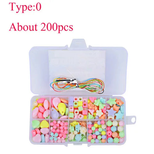100/200pcs Beads Sets Box for Kids DIY Jewelry Making
