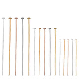 100-200pcs Flat Head Pins Assorted Sizes Plated Pins Jewelry Findings DIY Needle