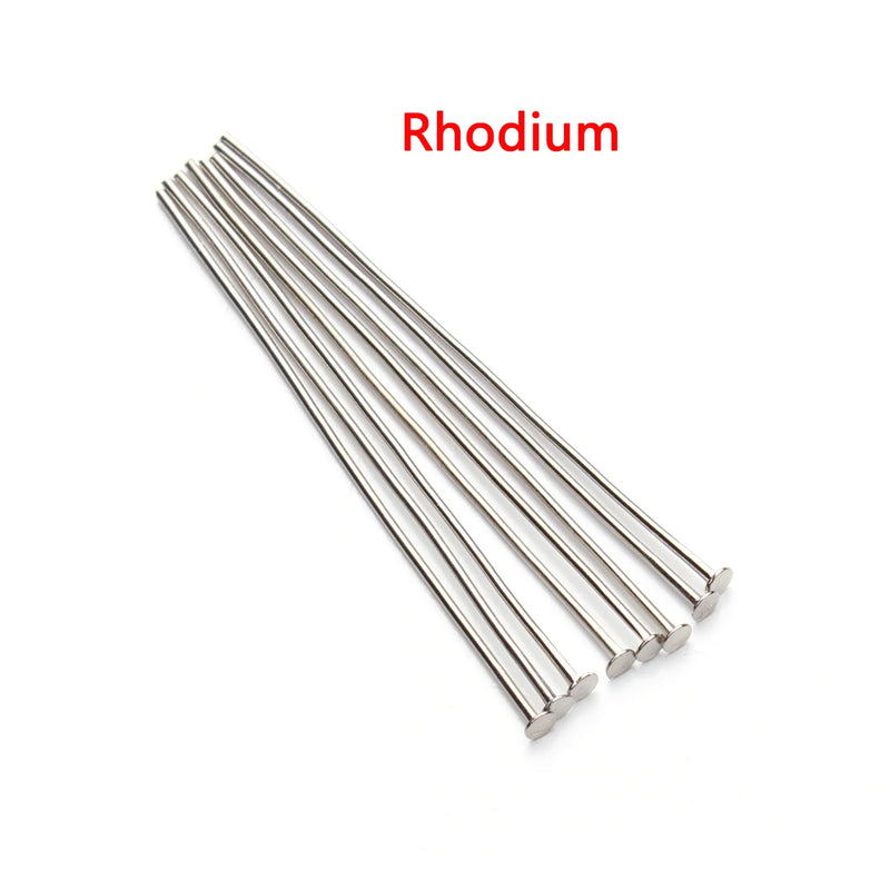 100-200pcs Flat Head Pins Assorted Sizes Plated Pins Jewelry Findings DIY Needle