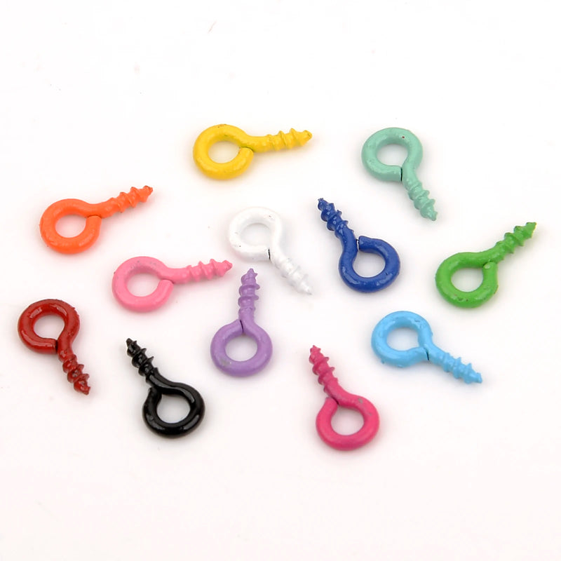 100-200pcs Small Eye Pins Eyepins Hooks Threaded Clasps Jewelry Findings