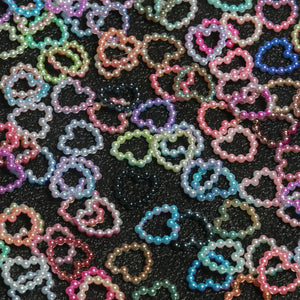 Gradient Heart ABS Hollow Pearl Loose Beads 11x11x12mm