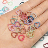 Gradient Heart ABS Hollow Pearl Loose Beads 11x11x12mm