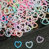 Gradient Heart ABS Hollow Pearl Loose Beads 11x11x12mm