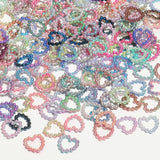 Gradient Heart ABS Hollow Pearl Loose Beads 11x11x12mm