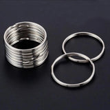DIY Polished Silver Keyring Stainless Steel Round Key Ring Chain Rhodium Plated