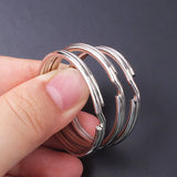 DIY Polished Silver Keyring Stainless Steel Round Key Ring Chain Rhodium Plated