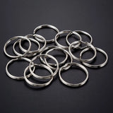 DIY Polished Silver Keyring Stainless Steel Round Key Ring Chain Rhodium Plated
