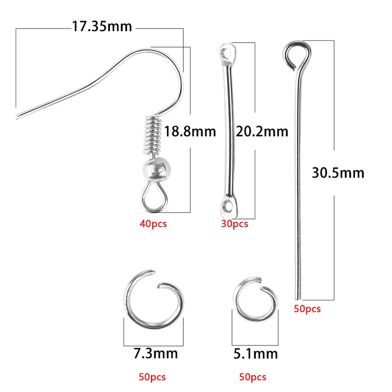 Earring Hooks Silver Plated Earings Kit Jewelry Making DIY