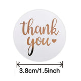 100-500 pcs Foil Thank You Paper Stickers for Wedding Party Gift Packaging