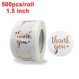 100-500 pcs Foil Thank You Paper Stickers for Wedding Party Gift Packaging