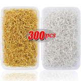 100/300pcs Stainless Steel Earring Hooks DIY Silver Ear Findings Clasps