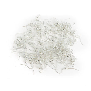 100/300pcs Stainless Steel Earring Hooks DIY Silver Ear Findings Clasps