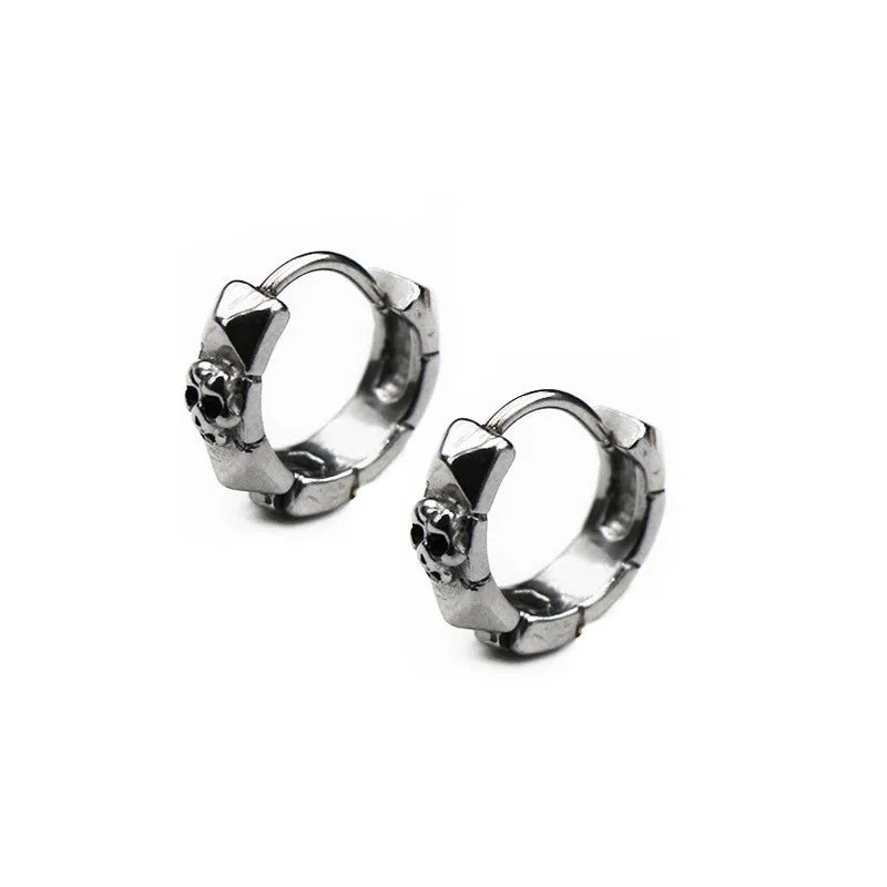 Skull Earring Cartilage Hoop Punk Retro Body Piercing Jewelry