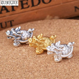 3D 999 Silver Fengshui Dragon-Turtle Beads