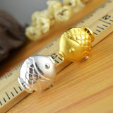 100% 3D 999 Silver Fish Beads Good Luck Jewelry Beads