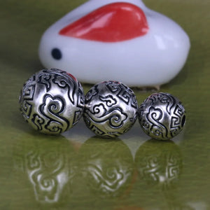 100% 3D 999 Silver Jewelry Beads Hard Pure Silver Lucky Symbol Beads DIY Jewelry