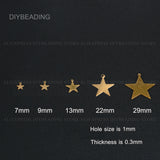 Brass Star Charm Stamping Tag Bulk Geometric Pendant 100-500 Pcs 7mm-29mm