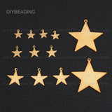 Brass Star Charm Stamping Tag Bulk Geometric Pendant 100-500 Pcs 7mm-29mm
