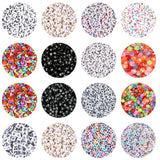 100-500Pcs 6MM Cube Letter Acrylic Beads Round Letter Jewelry Making DIY