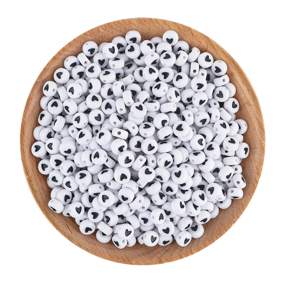 100-500Pcs 7*4MM Acrylic Smiley Face Beads DIY Jewelry Making Spacer