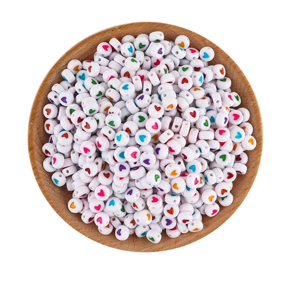 100-500Pcs 7*4MM Acrylic Smiley Face Beads DIY Jewelry Making Spacer