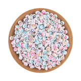 100-500Pcs 7*4MM Acrylic Smiley Face Beads DIY Jewelry Making Spacer