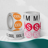 100/500pcs 1inch Clothes Size Labels Round Self-adhesive Stickers