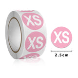 100/500pcs 1inch Clothes Size Labels Round Self-adhesive Stickers