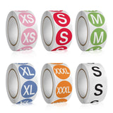 100/500pcs 1inch Clothes Size Labels Round Self-adhesive Stickers