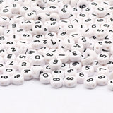 100-500pcs Mixed Digital Acrylic Beads Round Flat Spacer Number Beads