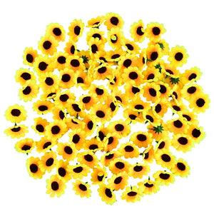 100/50pcs 4.5cm Sunflower Daisy Artificial Flower Heads DIY Decor