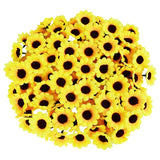 100/50pcs 4.5cm Sunflower Daisy Artificial Flower Heads DIY Decor