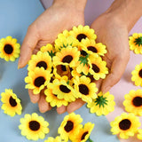100/50pcs 4.5cm Sunflower Daisy Artificial Flower Heads DIY Decor
