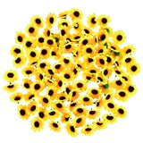 100/50pcs 4.5cm Sunflower Daisy Artificial Flower Heads DIY Decor