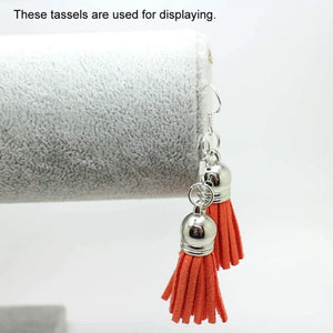 100/60 Leather Pendants with Fiber Fringe for Keychain Straps DIY