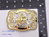 Texas Bull Ride Rodeo Cowboy Western Silver Belt Buckle for 40mm Strap