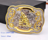 Men's Texas Rodeo Cowboy Leather Belt Buckle
