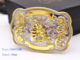 Men's Texas Rodeo Cowboy Leather Belt Buckle