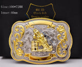 Men's Texas Rodeo Cowboy Leather Belt Buckle